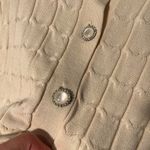 Sweet Rain  Womens Beige Cable Knit Collared Cropped Cardigan Sweater Size L Photo 4