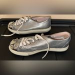Miu Miu   Swarovski crystal toe-cap sliver sneakers flats size 38.5 8.5 Photo 6