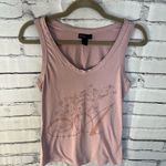 ZARA  Pastel Pink Graphic Sleeveless Tank Top Crew Loose Fit Summer Shirt SZ M Photo 4