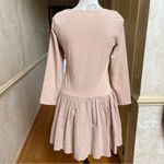 Free People  Onda Dropped waist Long Sleeve Stretch Cotton Dress Square neck Sz L Photo 9