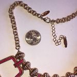 NY Brand Pink and Gold Tone Retro Boho Geometric Statement Necklace Photo 3