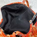 Shareen  Collection V Neck Black and Orange Floral Print Dress Photo 14