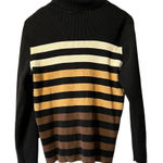 Ralph Lauren Lauren  Monogram Embroidered Cotton‎ Turtleneck Shirt Brown Measured Photo 0