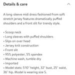 WAYF  Puff Long Sleeve Midi Dress in Rust NEW Photo 8