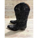 Shyanne  Bittersweet Cowboy Boots Black Silver Women's 7.5 M Square Toe Leather Photo 2