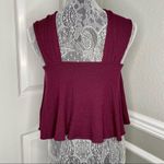 Free People  Womens XS Ribbed Square Neck Reversible Flowy Crop Tank Top Photo 2