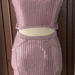 Bebe Sequin Disco Cut-Out Back Purple Bodycon Dress Photo 1