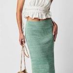 Free People Golden Hour Midi Skirt Aqua Malachite Large NWT Green Photo 10