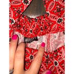 Nashville Red Paisley Print Skirt Vintage‎ Retro Style Large Photo 3