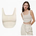 Aritzia  Babaton Sculpt Knit Bustier Tank Cropped Top Off White Medium Photo 1