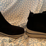 Carmela  Love For Leather Ankle Boots Womens Wedge Blue Suede Sneakers Size 38 Photo 0