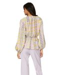 Stine Goya Karin Plaid Multicolor Checkered Women's Blouse size small Yellow Photo 3