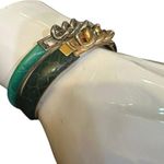 Vintage Vita Florence 24k Gold Bangle & Modern Manelli Silver Leather Bracelet Photo 8