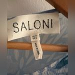 Revolve SALONI Thea Ruffled Floral Print Silk Crepon Mini Dress in Blue Sz‎ S Photo 4