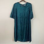 NWT J. Jill Velvet Short‎ Puff Sleeves Crewneck Knee Length Shift Dress Size XL Blue Photo 1