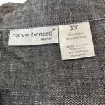 Harvé Benard Harve Bernard Women's PLUS SIZE 3X Gray Black Button down top Linen blend Photo 3