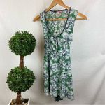 Sweet Pea Green & White Floral Mesh Short Sleeve Print Top L Size L Photo 3