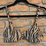 Aerie Womens Animal Print Shimmer Lace Up Scoop Bikini Swim Top Brown Size S Photo 0