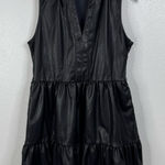Fate Black Faux Leather Mini Dress Size Medium Photo 0