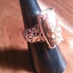 Matrix Fire Opal 14K Rose Gold Over Copper Solitaire Ring (Size 6) Photo 14