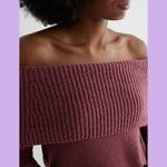 EXPRESS NWT Ribbed Off The Shoulder Overlay Oversized Sweater Photo 1