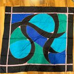 Abstract pattern‎ vintage scarf blue green purple accessory purse Luxe Photo 0