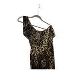 she's cool Y2K One Shoulder Animal Print Silky Slip Style Mini Dress Size Small Brown Photo 3