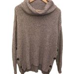 Eyeshadow New  Gray Loose Knit Soft Sweater XL Cowl Neck Turtleneck Photo 0