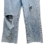 Princess Polly Wide Leg Distressed Raw Hem Cropped Jeans Medium Wash Size 6 Photo 5