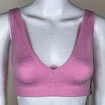 We Wore What  Solid V-Neck Bra Top in Pink Lilac Photo 0