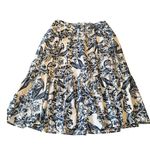 Abercrombie & Fitch  Womans XLP Poplin Tiered Maxi Floral Cotton White Blue Skirt Photo 3