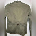 Anthropologie Elevenses Size 4 Olive Green Stripe Blazer Coat Poodle Lined Photo 9