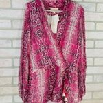 Rocco Sand NWT Lexi Pink Snake Print Wrap Dress Size S Photo 6