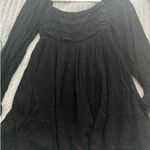 Francesca's Francesca’s Swiss Dot Black Puff Long Sleeve Mini Dress Photo 3