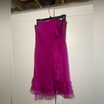 Y2K vintage Kurt Thomas 100% silk Strapless Mini Dress Pink Size 2 Photo 3