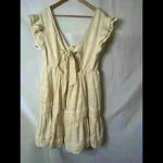 Rue Stiic Anthropologie Linen Ruffle Mini Dress Size L Boho Cream Size L Photo 8