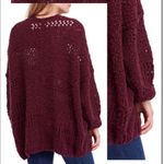 Free People ✨ Saturday Morning Knit Oversized Maroon Cardigan Cardi Sweater✨ Photo 5