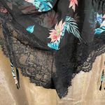 INC  International Concepts Black Tropical Lace Chiffon Floral Lingerie Bodysuit, Photo 5