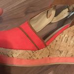 Cato Cork Wedge Open Toe Heels Size 7 Red Photo 5