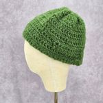 Green Crochet Knit Bucket Cap Hat Fun Vintage Y2K Funky Beanie Photo 2