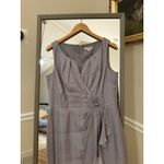 Liliana Simply Women's Sleeveless Silver V-Neck Knee Length Formal Dress Size 12 Photo 1