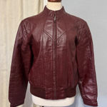 80s Wilsons Suede & Leather Burgundy Bomber Jacket Genuine Leather Womens M 40 Red Size M Photo 0