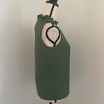 J.Crew Ruffle Mock Neck Blouse XXS Army Green  Preppy Corporate Chic Work Shirt‎ Photo 4