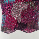 Marc Bouwer Pink Blue Paisley Feather Patterned Zip Front Dolman V Photo 10