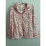 BedHead Women's Long Sleeve Button Down Pajama Top Heart Eiffel Notch Size M NEW Red Size M Photo 6