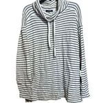 CHAPS Sweatshirt Womens 1X Multicolor Stripe Cowl Neck Cotton Pullover Blouse Photo 0