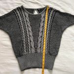 XOXO Y2K Grey black cable knit batwing sweater Size medium Photo 7