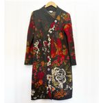 J. Jill Madison Floral Jacquard Knit Cardigan Coat Button Down Long Sleeve XS Photo 1