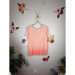 Free People  Coral Ombre Burnout Beaded Hem Scoop Neck Top - Size - Large Photo 2
