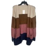 Madewell Stripe Print Cozy Short Walker Cardigan heather quinoa S NWT #M4227‎ Purple Photo 1